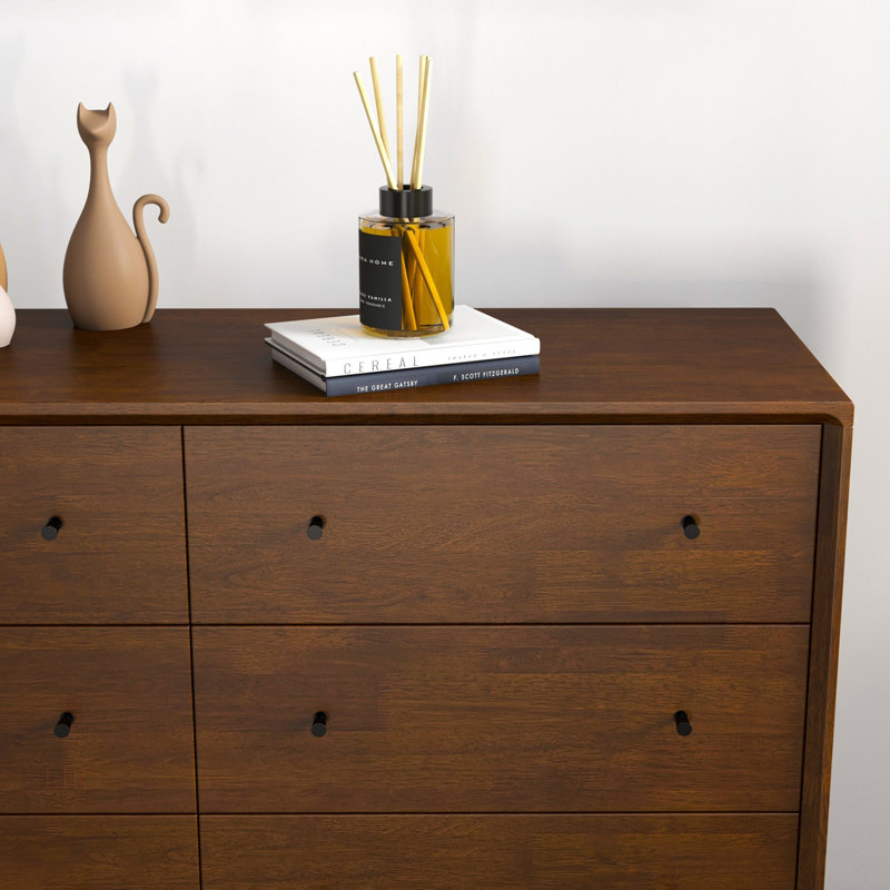 Mercury Row® Chiasson Mid-Century 6 Drawer Double Dresser
